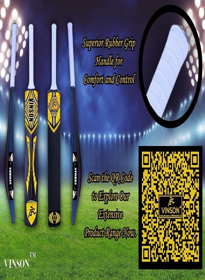 VINSON Stokes Edition Hard Plastic Cricket Bat for Tennis Ball Matches/Tournament, Full Size(34" X 4.5"), Big Edge, Ideal for Turfs, Box or Gully Leagues, Suitable for Kids & Adults, Weight - 850 gm - Image 5
