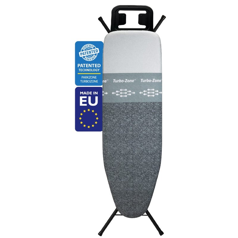 Bartnelli Bartnelli Classic Ironing Board with New Patent Technology  Made in Europe Iron Board with Patent FastGlide Zone 4 Layer Cover  Pad Height Adjustable Safety Iron Rest 4 Premium Steel Legs 