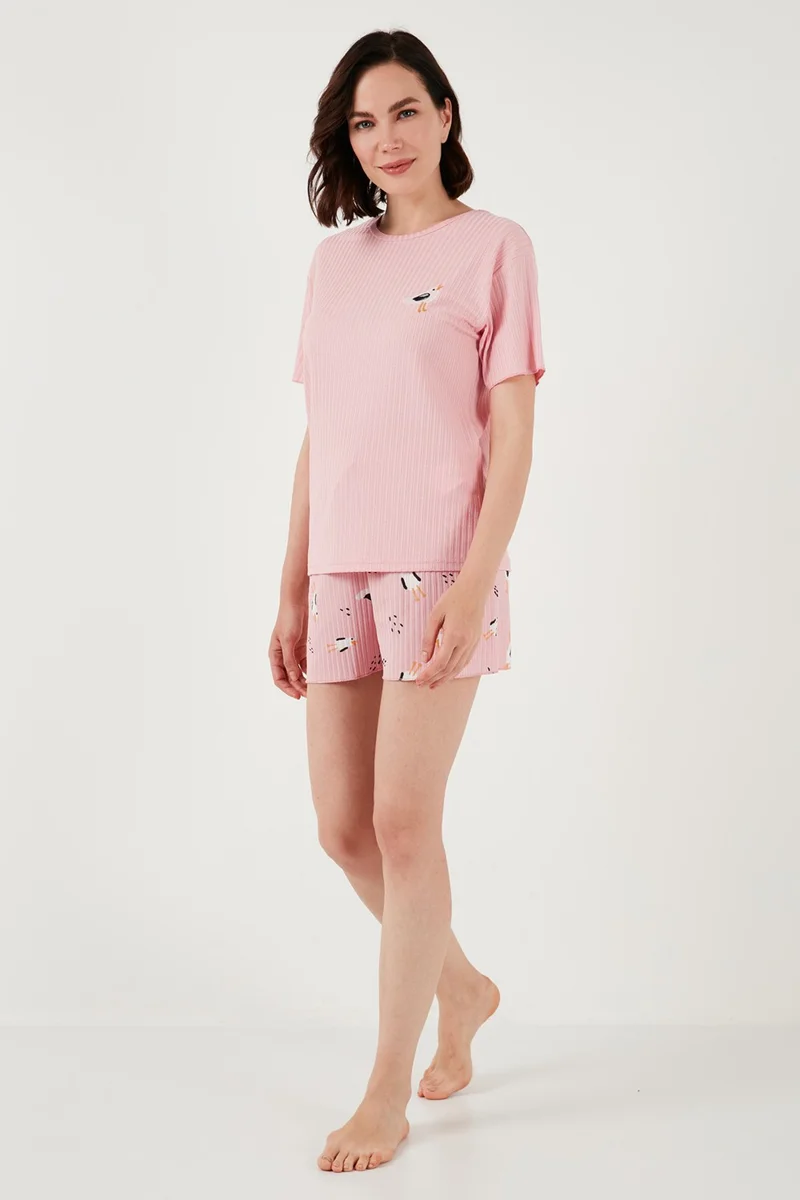 Lela Regular Fit Short Sleeve Pajama Set with Shorts Women's Pajama Set 65740103