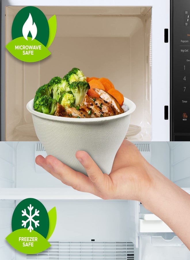 PAMI Biodegradable Sugarcane Bowls, Pack of 50 - 6oz Compostable Microwavable Paper Bowls for Hot & Cold Uses - Image 3