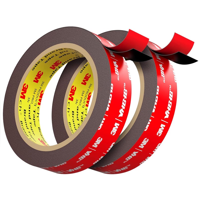 HitLights Double Sided Tape Heavy Duty (2 Pack), Waterproof Strong Mounting Adhesive Tape for Walls, Car, Home Decor, Office Decor, Made of 3M VHB Tape (16.4FT x 0.94IN) - Image 1