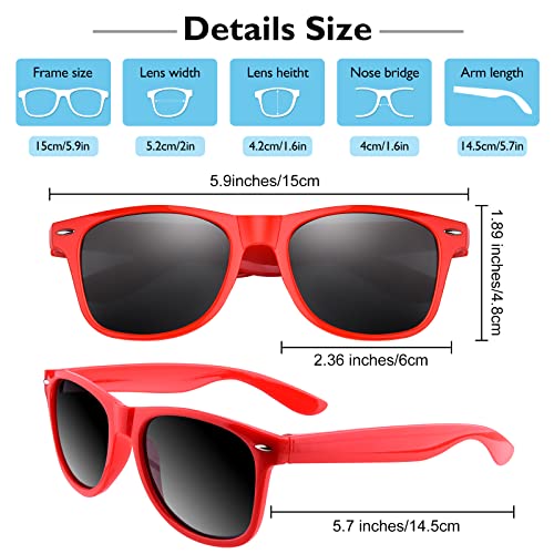 Bouiexye 48 Pack Red Party Sunglasses Bulk for Birthday Summer Wedding Party Goody Bag Fillers Supplies - Image 2