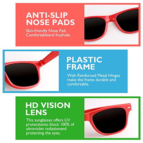 Bouiexye 48 Pack Red Party Sunglasses Bulk for Birthday Summer Wedding Party Goody Bag Fillers Supplies - Image 5