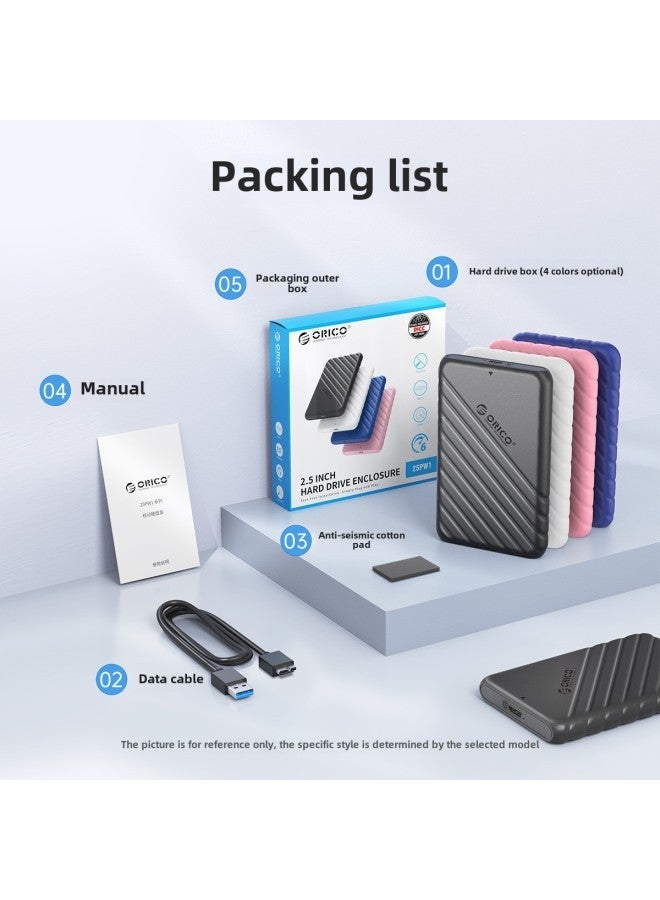 ORICO 25PW1 2.5 Inch SATA Serial Notebook External Solid State Mechanical SSD Mobile Hard Disk Box-Color:Two In Black And White (interface Type-C, Wiring A TO C 0.5M) - Image 5