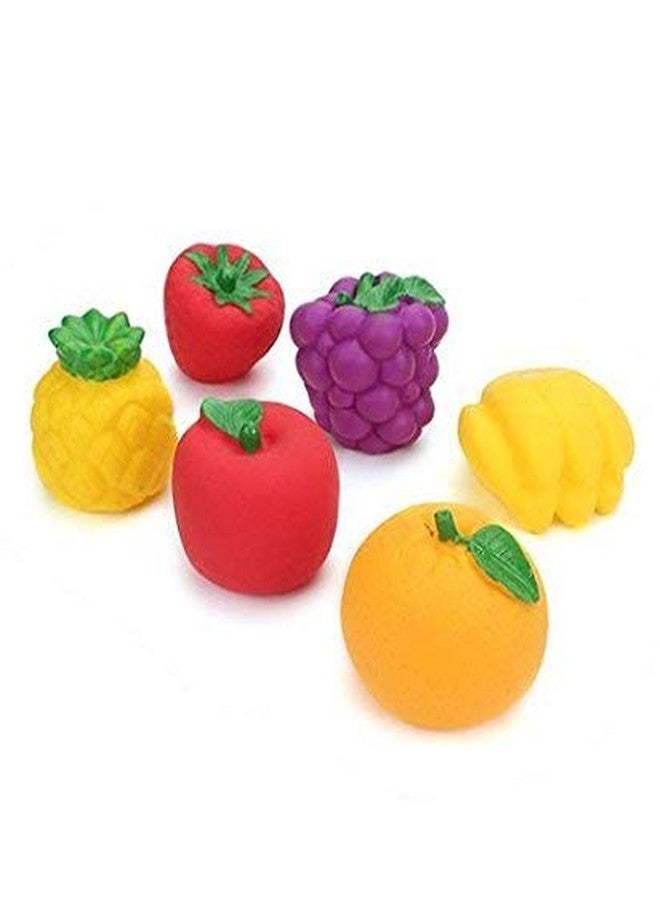 Space Enterprises Squeezy Toys Fruit 6 pcs Pack for Infants. The Sweet Musical Sound of The Squeezy Toy Makes Kids Happy and Makes Their Childhood Fun Filled - Image 1
