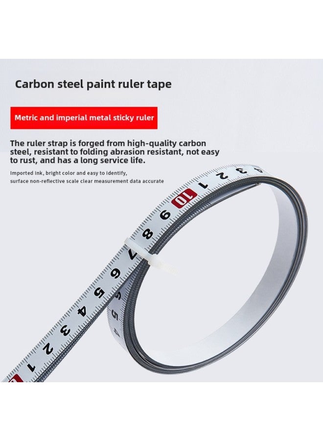 Adhesive Double-Sided Tape Ruler Electroplating Home Measuring Tool Mechanical Abrasive Tool Special Measuring Ruler-Model:White Centimeter Reverse 3m 3-0m - Image 1