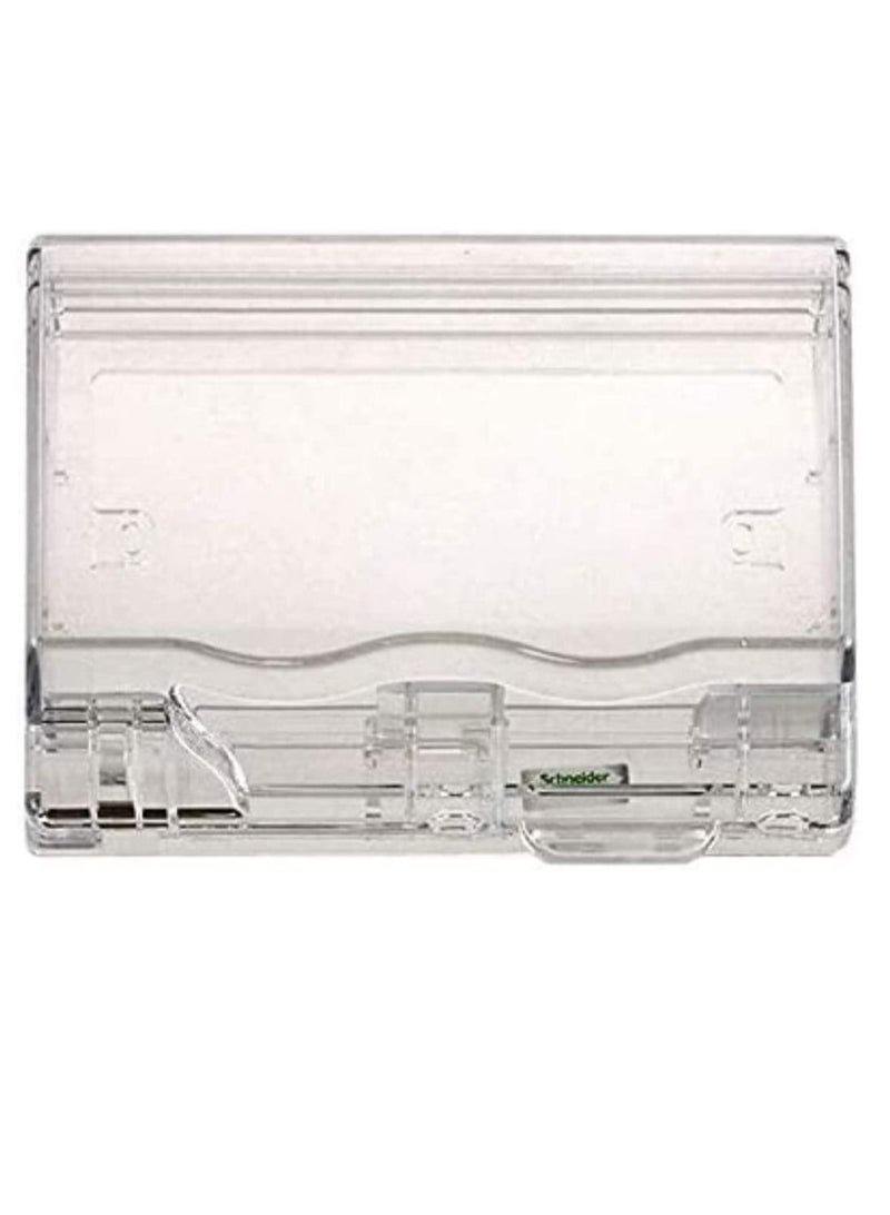 Schneider Electric Schneider Weather Proof Double Gang Socket Cover Et223R- Kavacha, In Use Indoor Or Outdoor Outlet Cover, Clear And Lockable Electrical Power (For Double)  - Image 1