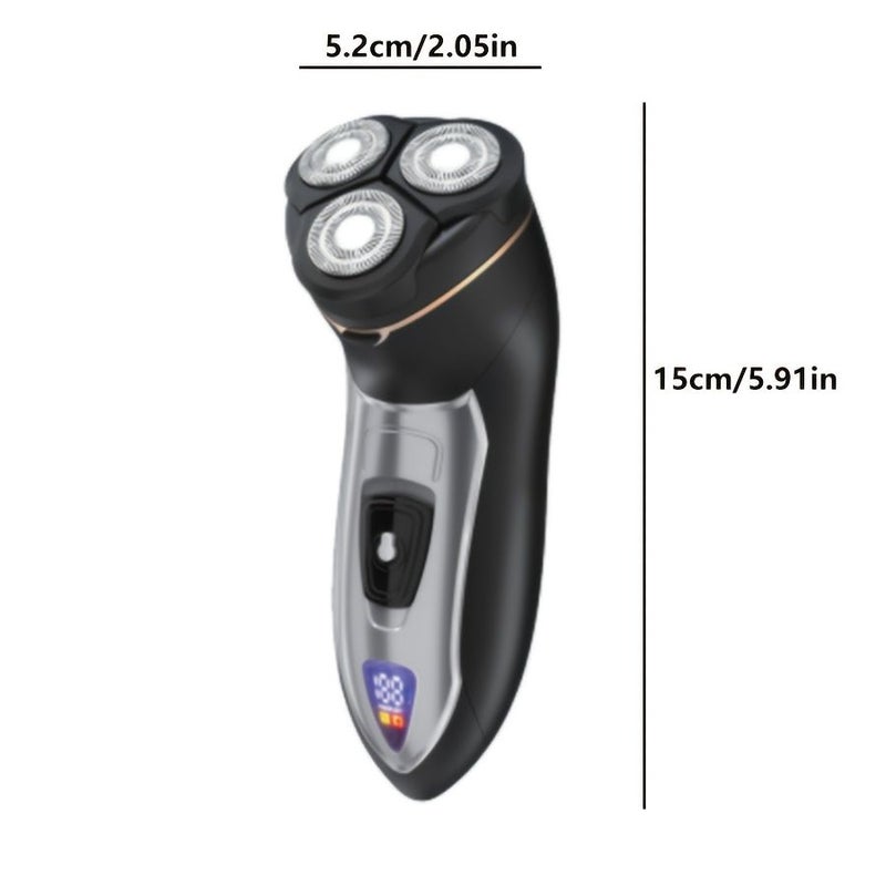 Blue 2in1 3d Floating Electric Shaver for Men Ultra Clean Led Smart Digital Display IPX6 Type C Charging Beard Trimmer and Shaver - Image 4