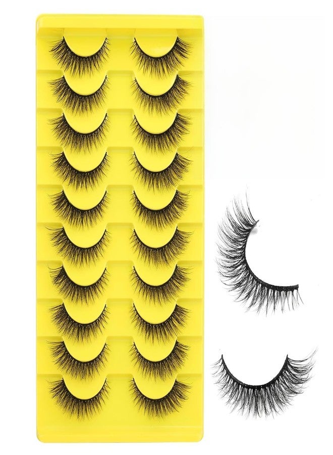 Homeaura 10-Pairs Half False Eyelashes with Fluffy Volume Strip Easy Application | Reusable | Multi-Pack Value | Natural Look | Beginner-Friendly | Comfortable Wear - Image 1
