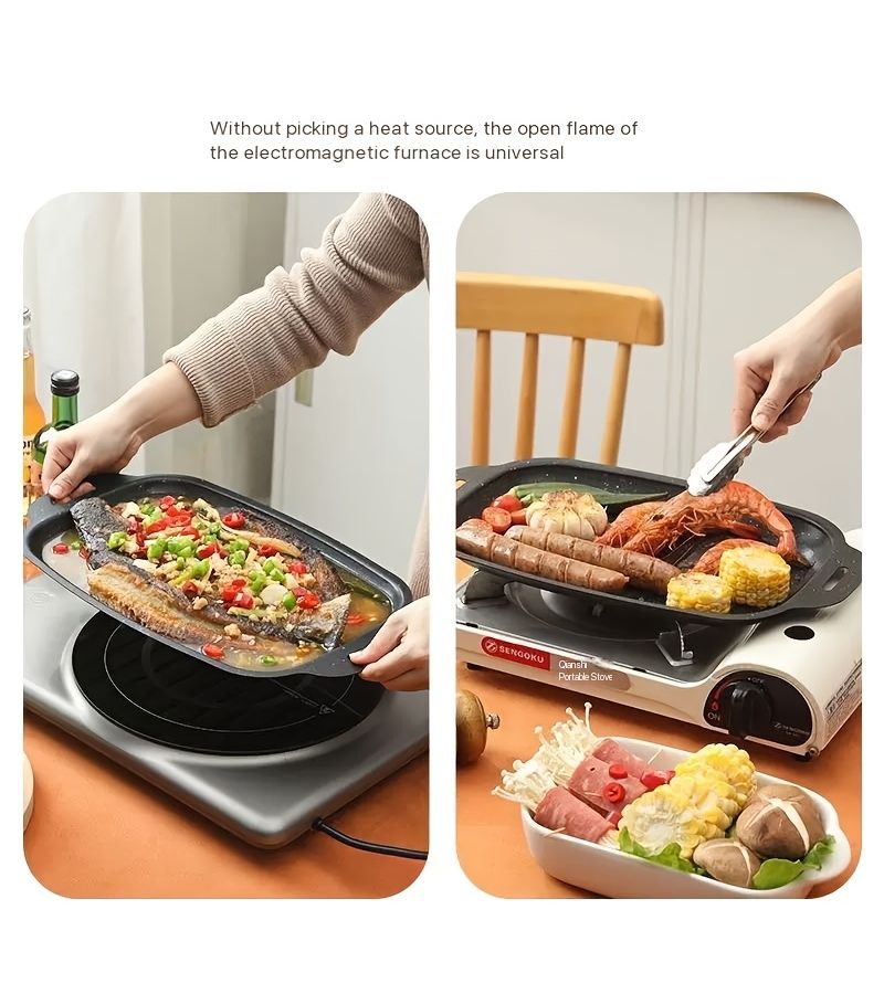 Maifan Stone Baking Pan 11.02 Inch Nonstick Healthy Grilling With Handle - Image 5