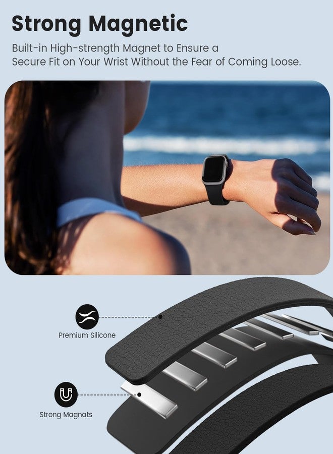 BandSmith Magnetic Silicone Band Compatible with Apple Watch Band 38mm 40mm 41mm 42mm 44mm 45mm 46mm 49mm Women Men, Soft Waterproof Sport Strap for iWatch Series 11 10 9 8 7 6 5 4 3 2 1 SE Ultra - Image 3