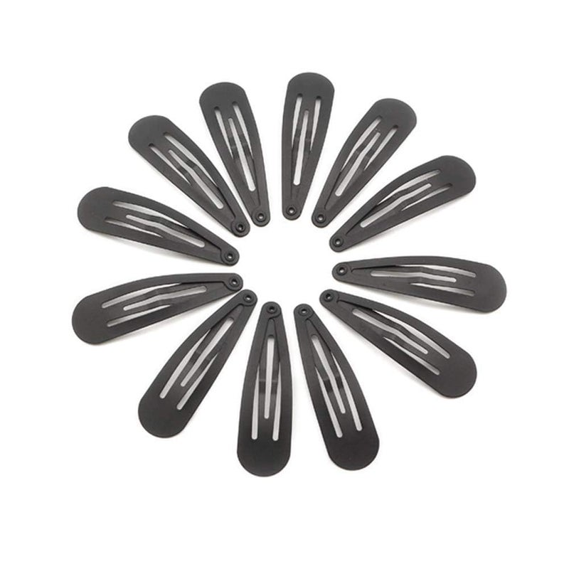 Dofash 12PCS Snap Hair Clips For Women-Non Slip & Metal Hair Barrettes, 5cm 2'' Small Clips For Thin & Fine Hair, Matte finished black - Image 1
