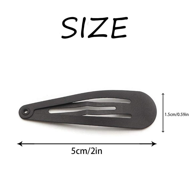 Dofash 12PCS Snap Hair Clips For Women-Non Slip & Metal Hair Barrettes, 5cm 2'' Small Clips For Thin & Fine Hair, Matte finished black - Image 2