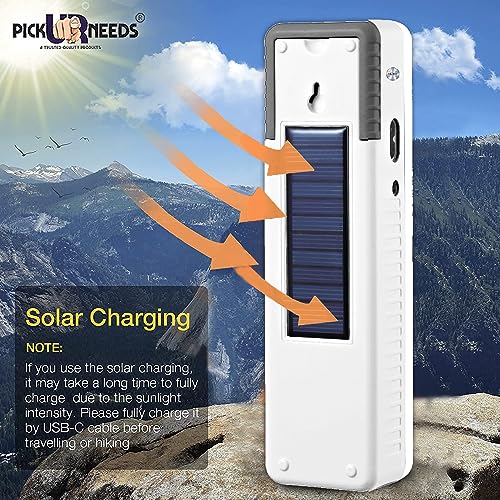 Pick Ur Needs Rechargeable 2 Tube LED Home Emergency Lantern Lamp | Solar & DC Charging Light with Battery Backup, Portable Hanging Floor Lamp for Camping & Power Cuts., White - Image 5