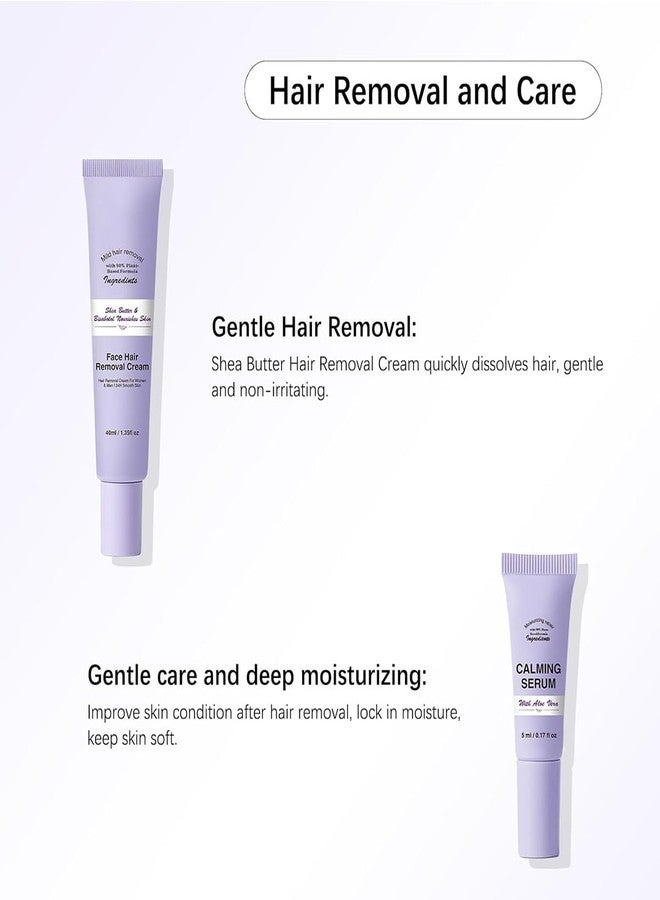 DIMOT كريم إزالة شعر الوجه، مجموعة كريمات إزالة الشعر، إزالة شعر لطيفة وغير مؤلمة، سيروم مهدئ، كريمات إزالة الشعر للجسم والوجه للنساء - Image 5
