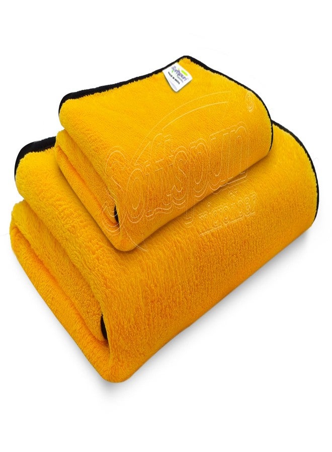SOFTSPUN Microfiber Wipes Large Baby Towel 2 pc Orange! Ultra Absorbent Super Soft & Comfortable Quick Drying for Men & Women Daily Use Extra Large Size Unisex.… - Image 1