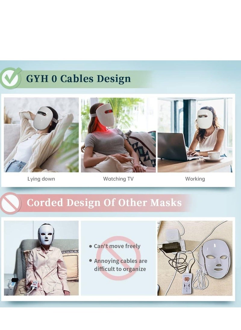 Y&D - Led Face Mask Light Therapy, Red Therapy for Face, Skin Care Wireless High Dose Red, Infrared & Blue Rejuvenation - Image 1