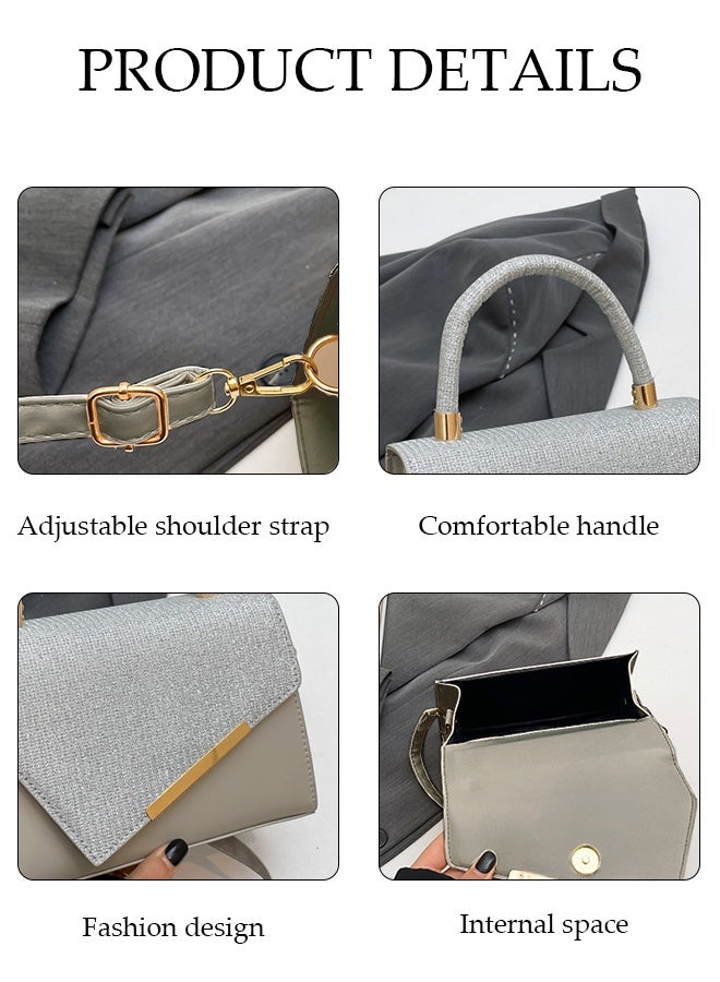 DUNISO حقيبة ساتشيل بمقبض ريترو، حقيبة كروس بودي صغيرة مربعة، مناسبة للتسوق، الحفلات، الولائم، السفر، إلخ، حقيبة مسائية عصرية، حقيبة كوكتيل - Image 3