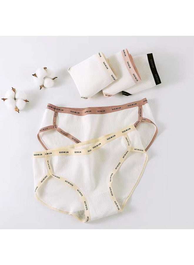 Zeemey - Zeemey 5-Piece Cotton Sport Bikini Breathable Panties Low Waist Fashionable Ladies Charming Thick Bottom - Image 1