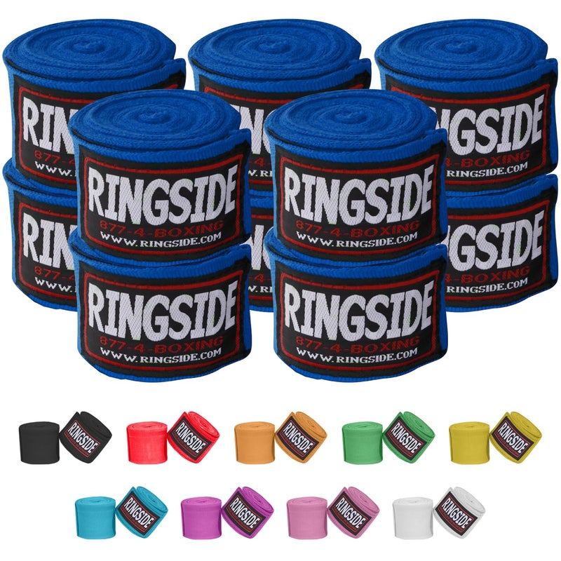 Ringside Mexican Style Boxing Hand Wraps 5 Pairs Pack Blue
