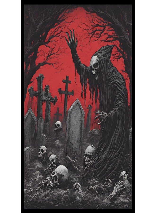 Realm Guard 100ct Matte TCG/MTG Art Card Sleeves (أحمر/أسود Necromancer) - Image 1