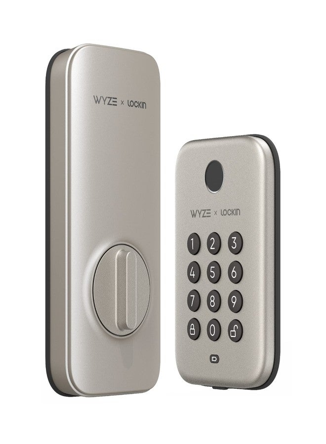Wyze Auto-Lock Bolt, Fingerprint Keyless Entry Door Smart Bluetooth Deadbolt Replacement, Backlit Keypad, IPX5 Weatherproof, in-App History and Scheduled Access, BHMA, UL 20-Min Fire Rated - Image 1