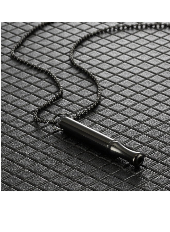 Meditation Breathing Decompression Pendant Necklace Small Waist Round Tube Whistle  - Image 1