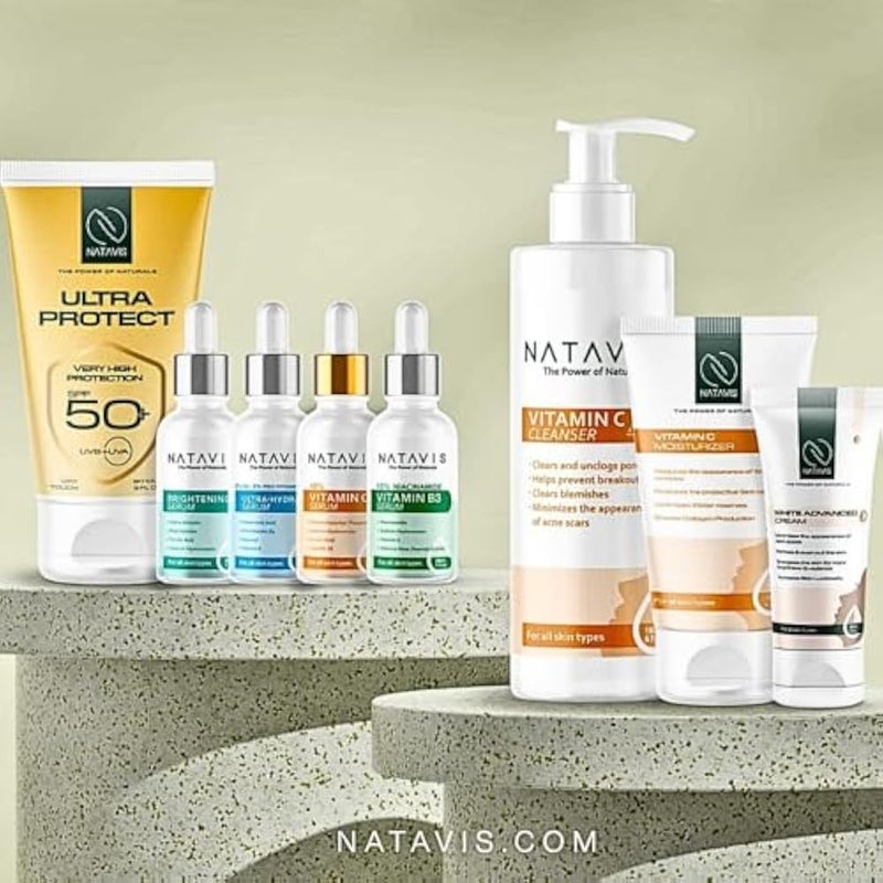 Natavis Ultra-Hydrate Serum 30 Ml + Vitamin C Moisturizer 50 ml + Natavis Vitamin C Serum 30 ml - Hyaluronic acid & Ferulic acid - Collagen Boosting - Hydrating Skincare Routine - Image 5