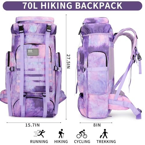 W WINTMING حقيبة ظهر للمشي W WINTMING للرجال 70L/100L حقيبة تخييم عسكرية حقيبة ظهر Molle 3 أيام حزمة هجوم للتسلق - Image 2
