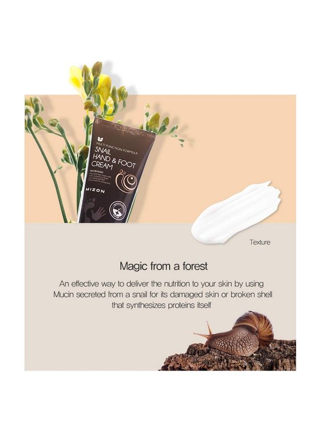 MIZON Hand Cream For Dry Cracked Hands Moisturizing And Soothing Hand Cream With Snail Ingredients For Dry Skin Dry Hands Elbows And Heel Soothing Cracked Skin Repair 100Ml 3.38 Fl Oz - Image 3