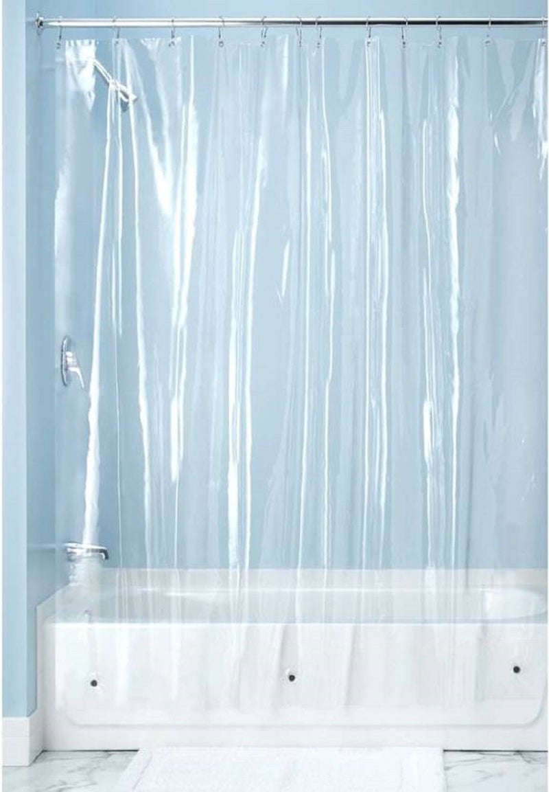 SHAVIN Vinyl Solid Curtain with Hook, 7ft (White) - Image 1