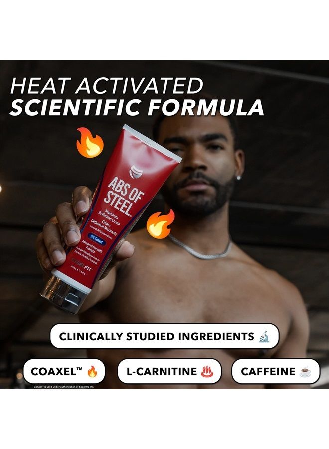 SteelFit Abs of Steel - 5% CoAxel Definition Cream - Workout Enhancer - Skin Firming, Toning & Fat Loss - Unisex - 8 fl. oz. - Image 3
