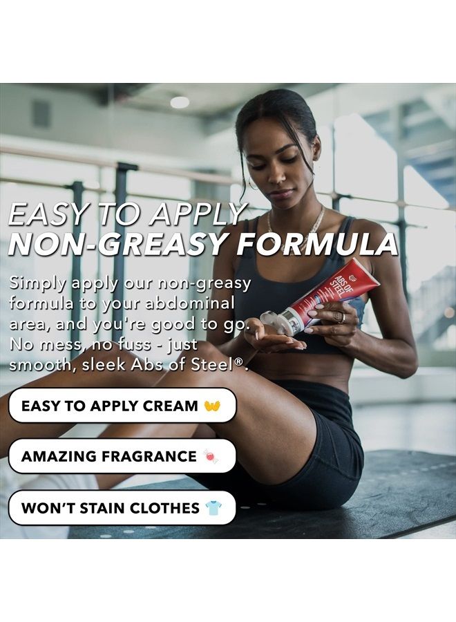 SteelFit Abs of Steel - 5% CoAxel Definition Cream - Workout Enhancer - Skin Firming, Toning & Fat Loss - Unisex - 8 fl. oz. - Image 4