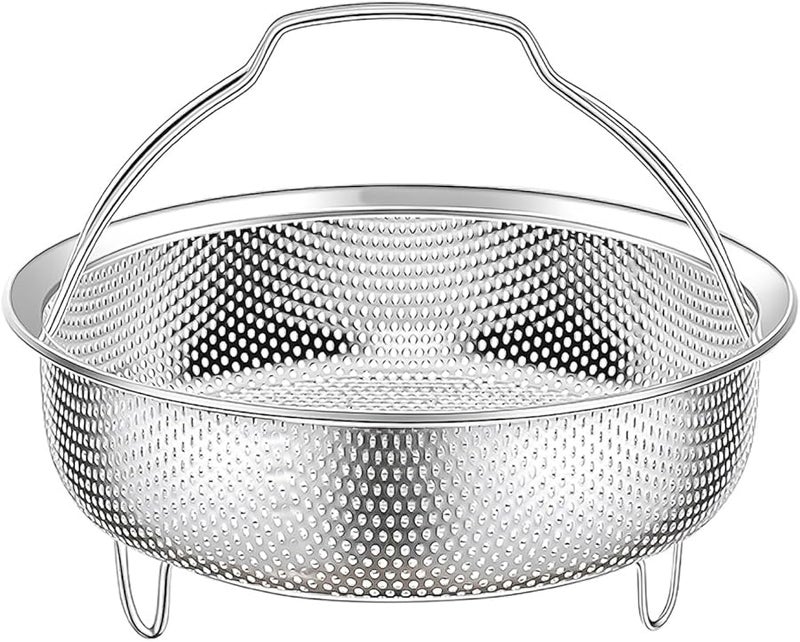 سلة بخارية كبيرة من الفولاذ المقاوم للصدأ مع مقبض للأرز والبيض والخضروات واللحوم - Image 1