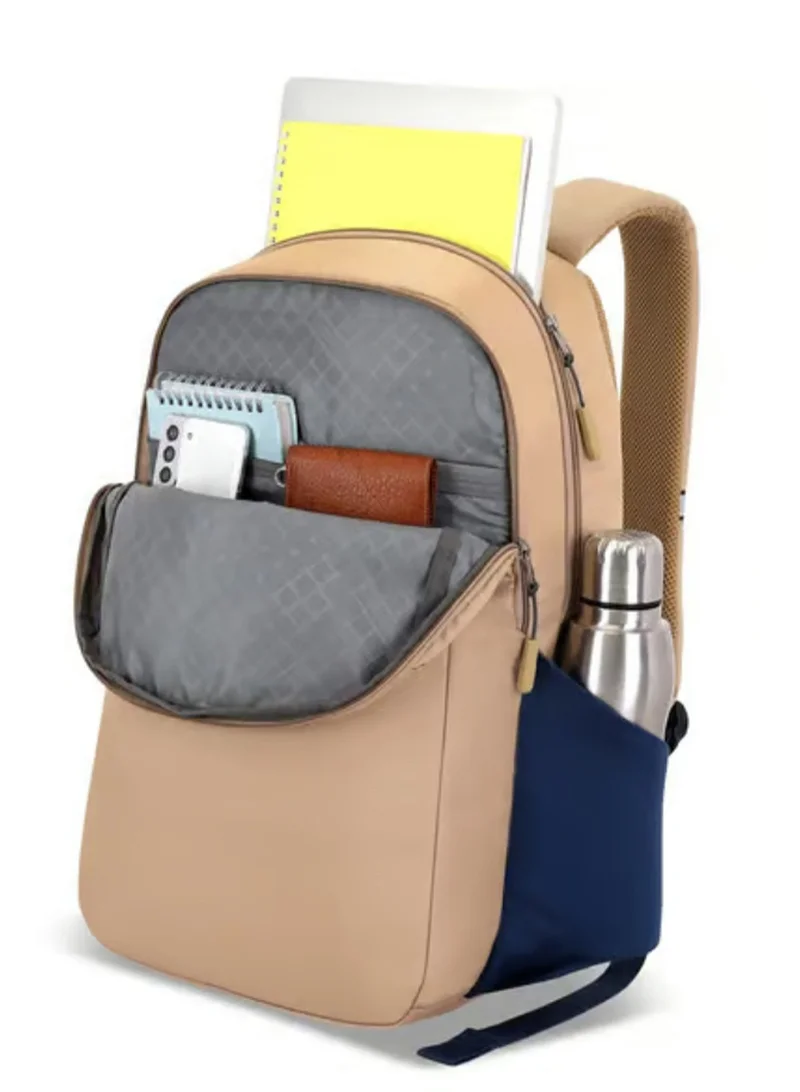 American Tourister Beige Daybreak Backpack 22L Capacity, 100% Polyester, Beige|15.6" Laptop Compartment|Tractum Strap|Elastic Pocket|Ergo Back & Shoulder|Bottle Holder|Front Storage Pocket - 1 Year International Warranty  | Best Price UAE