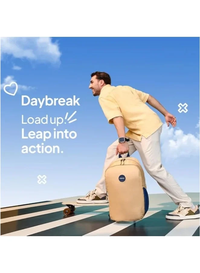 American Tourister Beige Daybreak Backpack 22L Capacity, 100% Polyester, Beige|15.6" Laptop Compartment|Tractum Strap|Elastic Pocket|Ergo Back & Shoulder|Bottle Holder|Front Storage Pocket - 1 Year International Warranty  | Best Price UAE