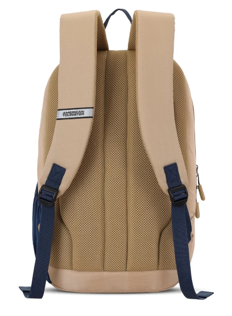 American Tourister Beige Daybreak Backpack 22L Capacity, 100% Polyester, Beige|15.6" Laptop Compartment|Tractum Strap|Elastic Pocket|Ergo Back & Shoulder|Bottle Holder|Front Storage Pocket - 1 Year International Warranty  | Best Price UAE