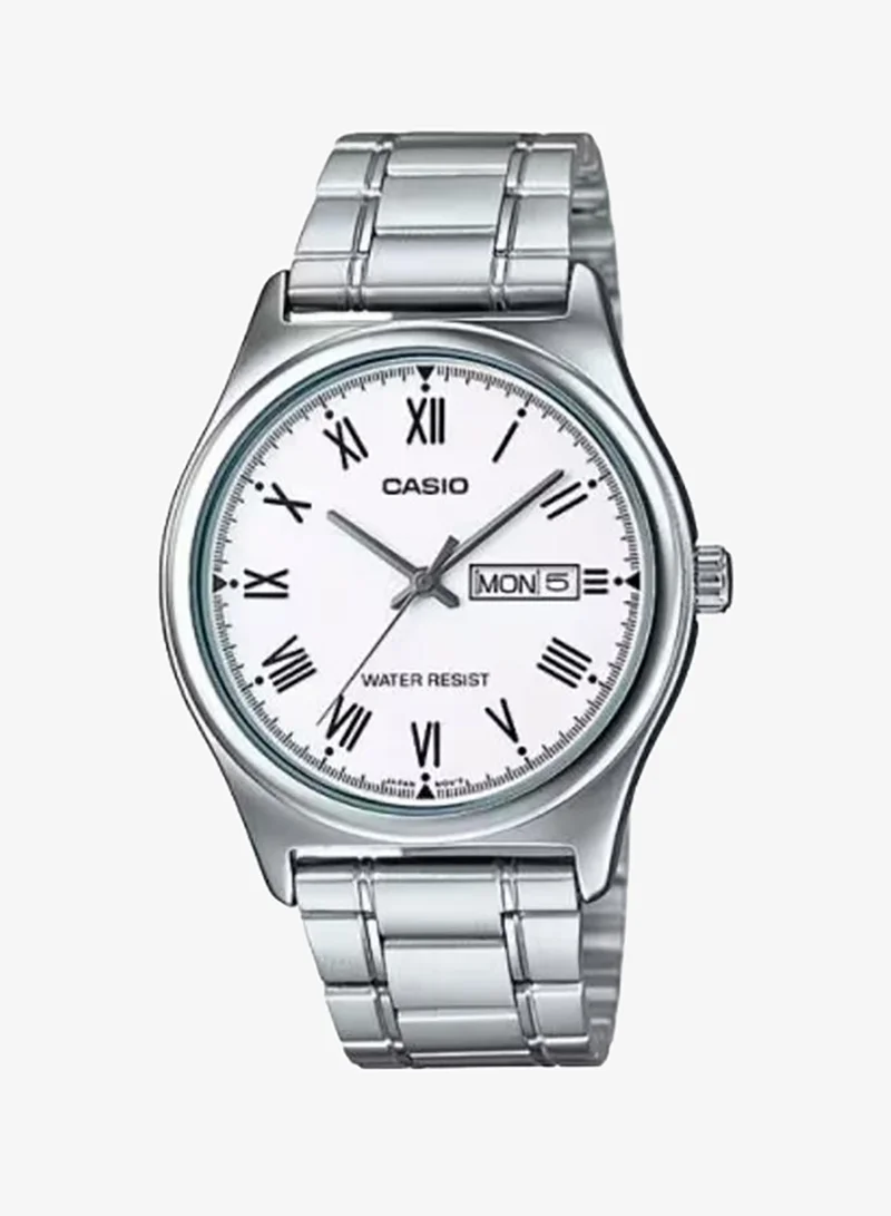 Casio Men's Analog Display Watch With Silver Stainless Steel Strap - MTP-V006D-7B