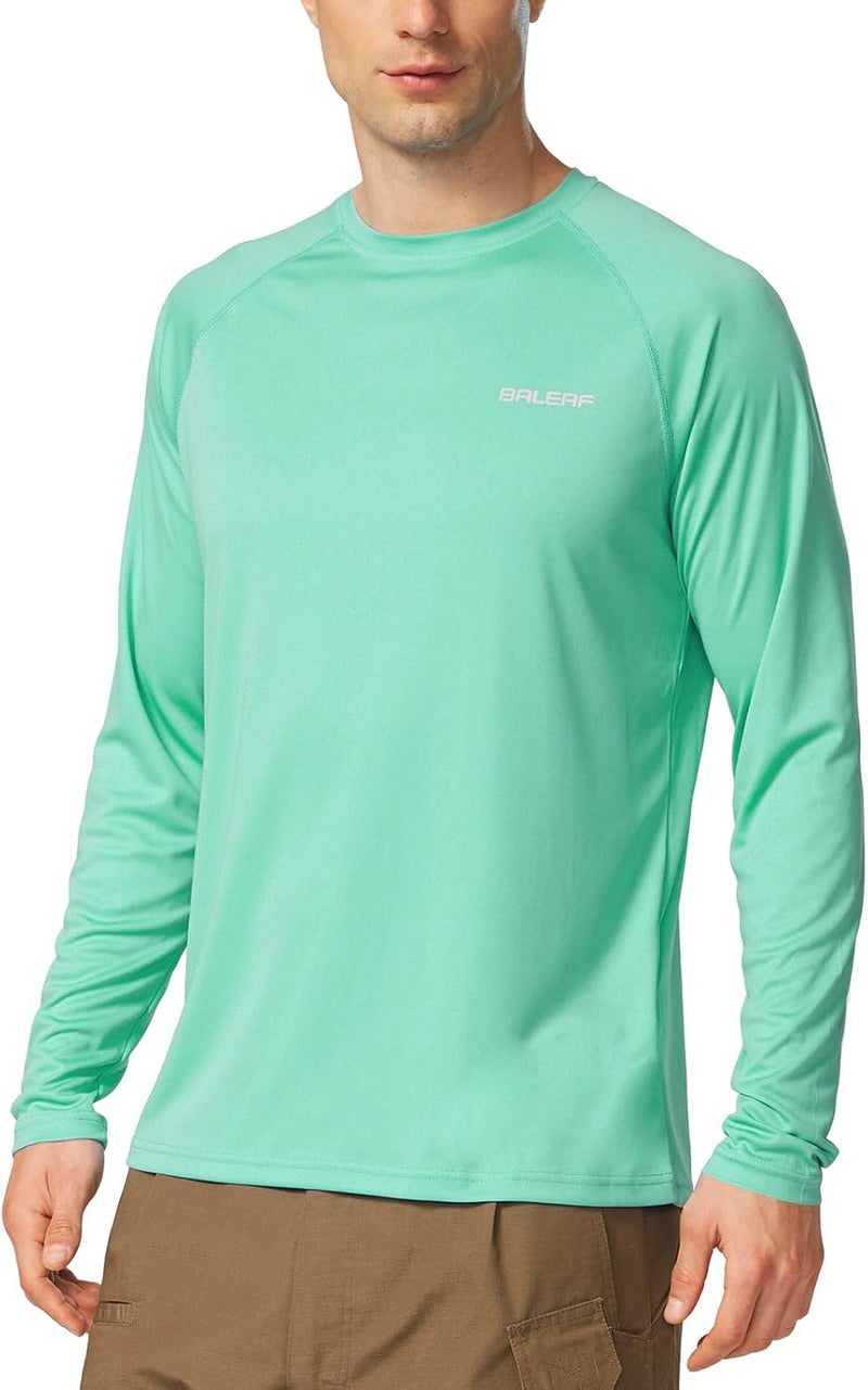 Baleaf Men's Sun Protection Shirts UV SPF UPF 50+ Long Sleeve Rash Guard Fishing Running Quick Dry Lightweight - Image 1