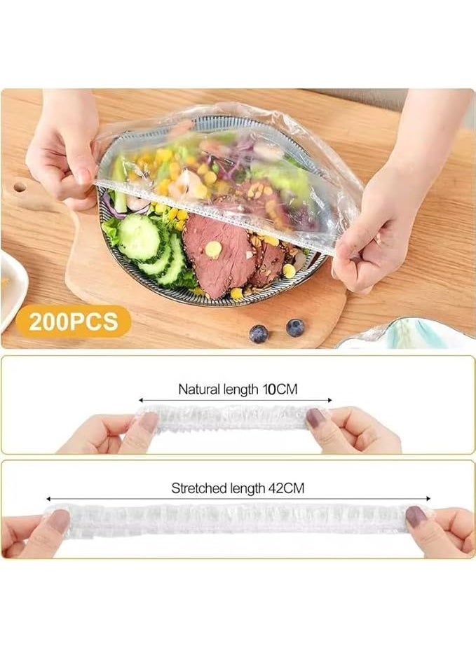 Pack of 200 Food Storage Bags, Plastic Food Covers, Sealing Bags, Food Cover, Elastic Sealing Bags, Reusable Food Cover  - Image 2