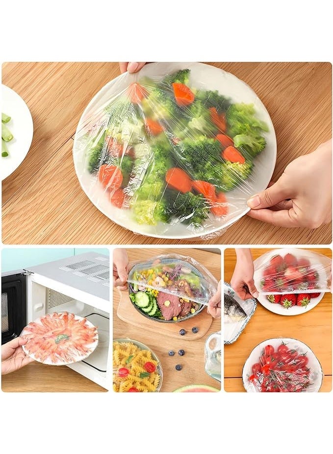 Pack of 200 Food Storage Bags, Plastic Food Covers, Sealing Bags, Food Cover, Elastic Sealing Bags, Reusable Food Cover