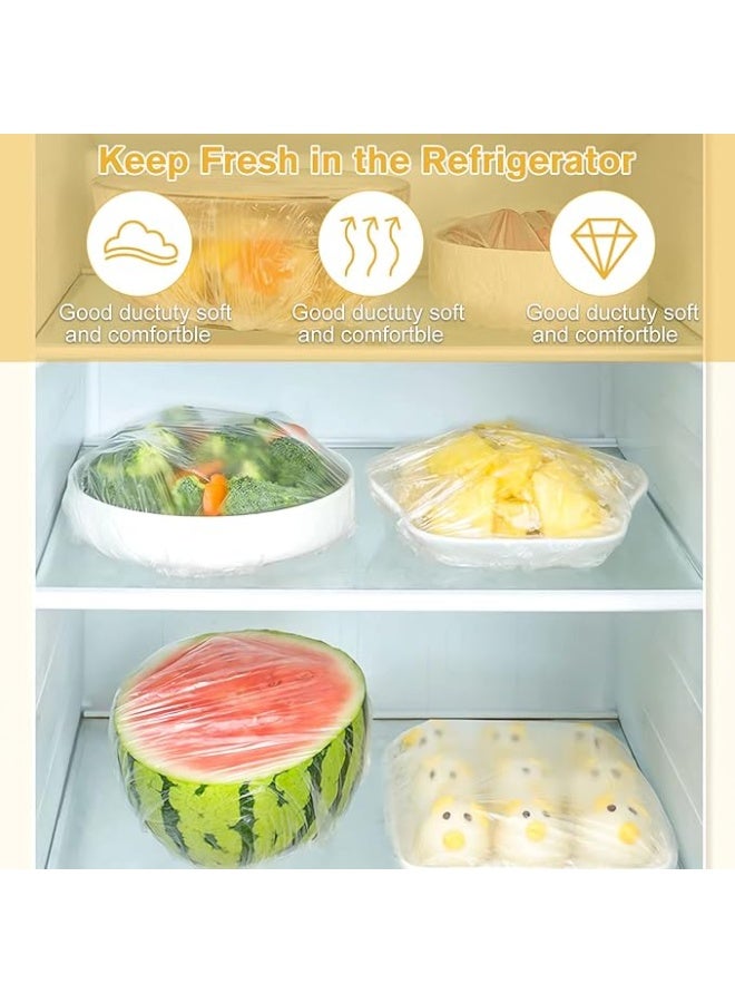 Pack of 200 Food Storage Bags, Plastic Food Covers, Sealing Bags, Food Cover, Elastic Sealing Bags, Reusable Food Cover