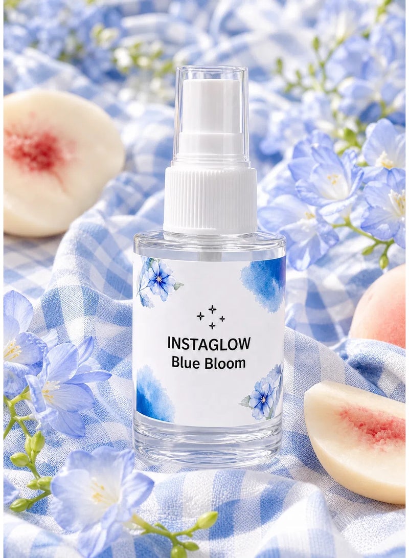 INSTAGLOW gingham inspired fresh floral blue bloom perfume mist for women 30 ml - Image 1