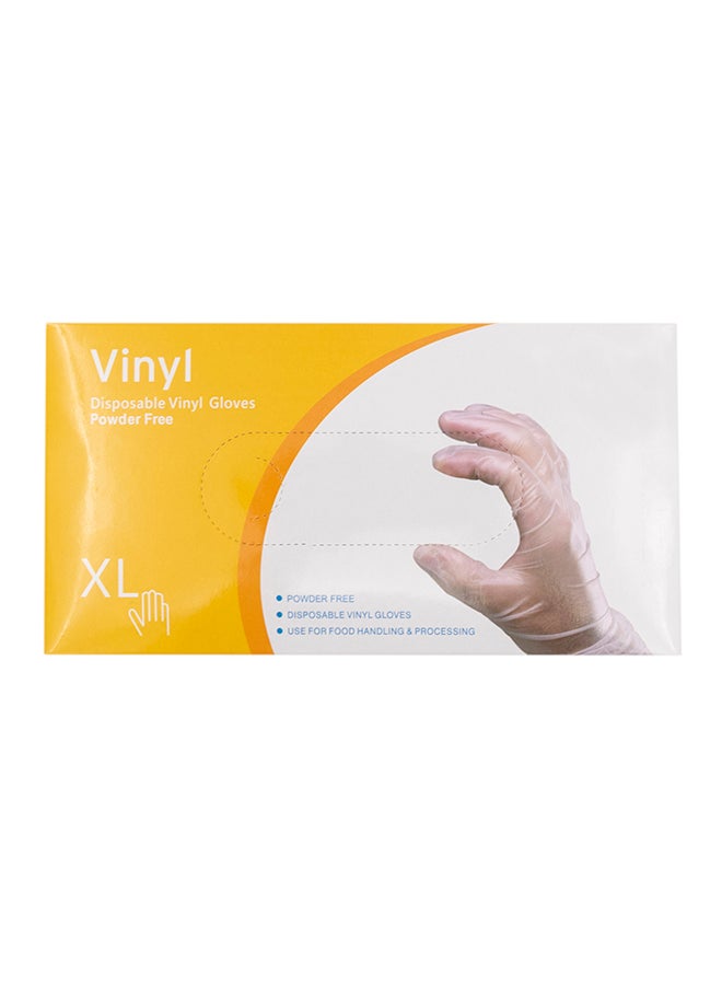 70-Piece Disposable Vinyl Gloves Transparent XL Transparent XL - Image 1