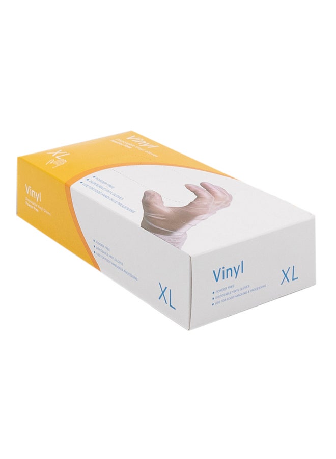 70-Piece Disposable Vinyl Gloves Transparent XL Transparent XL - Image 2
