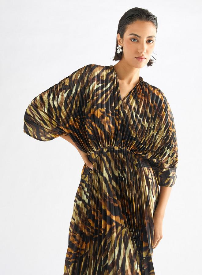 Splash FAV Pleated Animal Print Dress - Image 2