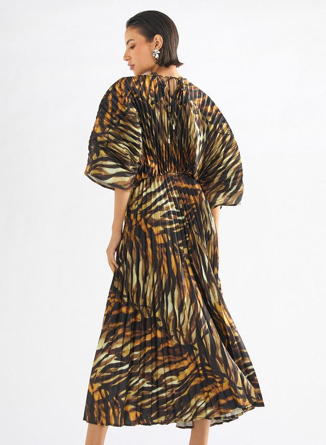 Splash FAV Pleated Animal Print Dress - Image 3