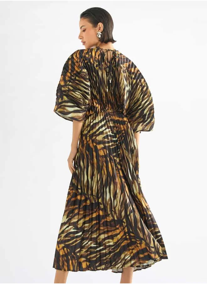 Splash FAV Pleated Animal Print Dress