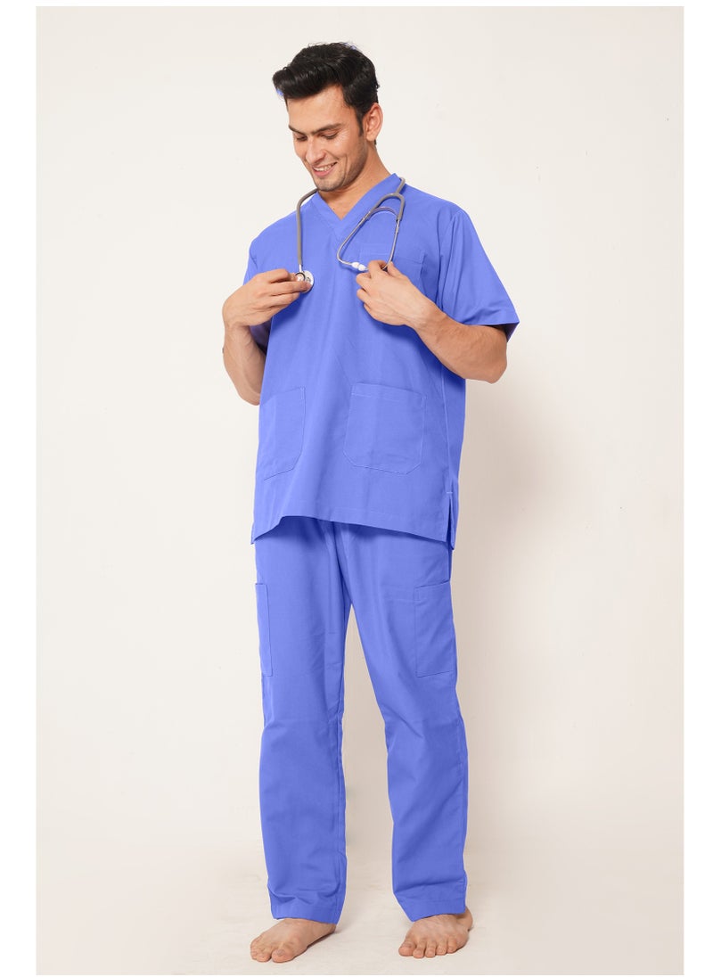 SPACEDOUT - Medical Scrub Set | V-Neck Top Overlap and Elasticated Drawstring Pant | Al Ain Style  Nursing Uniform Suit - Image 1