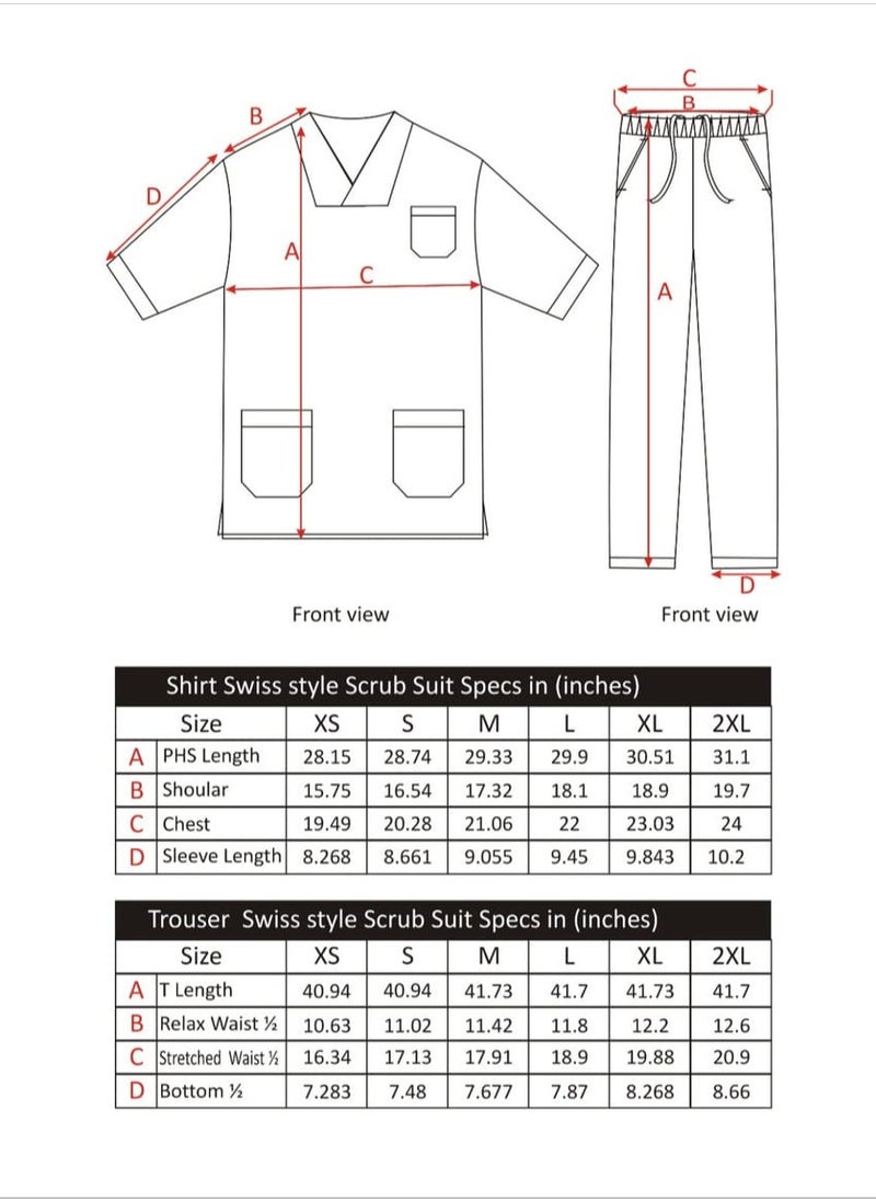 SPACEDOUT - Medical Scrub Set | V-Neck Top Overlap and Elasticated Drawstring Pant | Al Ain Style  Nursing Uniform Suit - Image 1